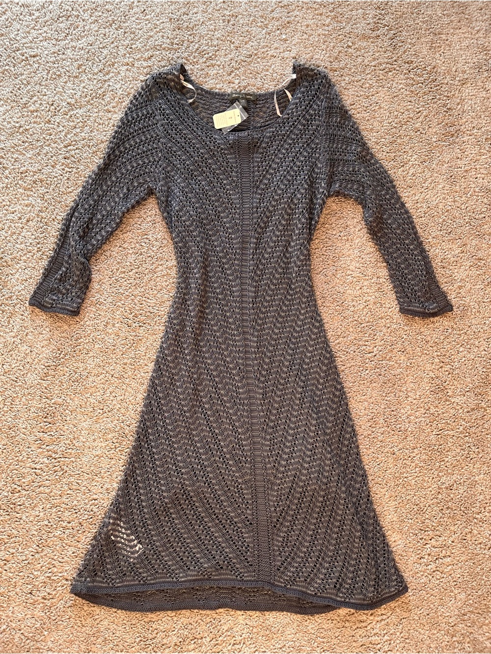 Nwt Tommy Bahama Annetta Sweater Dress Women Medium Open Weave Gray Cruise